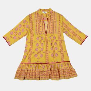 Lolita Jaca Ciriana Silk Cotton Flare Ruffle Tunic Size S Luxury Resortwear